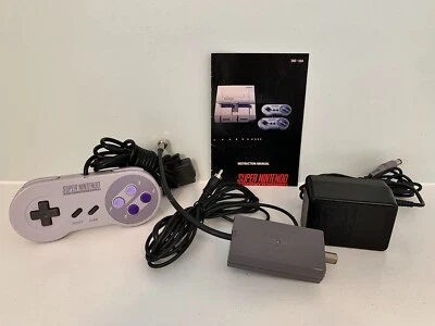 Super Nintendo SNES OEM Controller AC Adapter RF Switch Manual Lot Excellent - Image 1 of 4