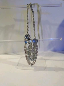 Vintage NY Beads Layered Necklace Costume Jewelry Silver Tone Statement - Picture 1 of 11