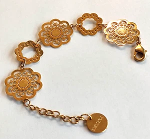 Armband IN Bronze mit Blumen Perforiert Original Signature Kemira Signed Armband - Bild 1 von 4