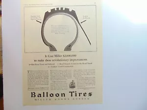 1927 MILLER BALLONREIFEN They Know Rubber Vintage Kunstdruck Anzeige - Bild 1 von 1