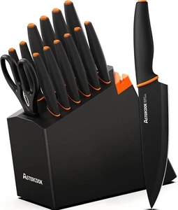 Juego de cuchillos, juego de cuchillos de cocina aptos para lavavajillas de 15 piezas con afilador incorporado - Imagen 1 de 7