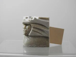 Tocado escultura de alabastro indio nativo americano Diana ojos azules navajo W4 - Imagen 1 de 12