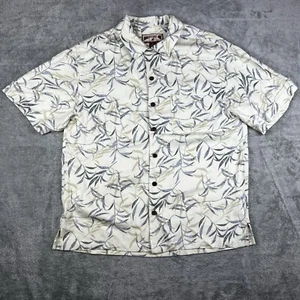 Caribbean Joe Abotonable Para Hombre Medio Azul Verde Floral Manga Corta Hawaiano - Imagen 1 de 6