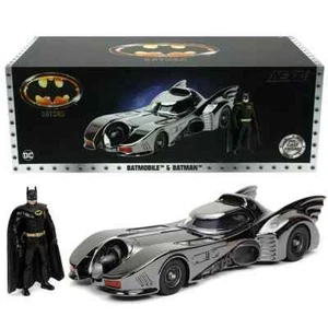 JADA TOYS Next Level 1:24 Diecast - BLACK CHROME 1989 Batmobile & Batman Figure - Picture 1 of 7