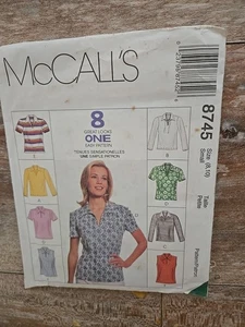 Prendas para el torso suéter McCall's patrón de costura 8745 de colección Misses 8 looks talla pequeña (8-10) UC - Imagen 1 de 2