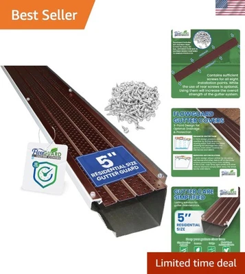 FlowGuard 102ft 5-Inch Aluminum Gutter Cover - Ultimate Leaf Protection System - Image 1 of 4