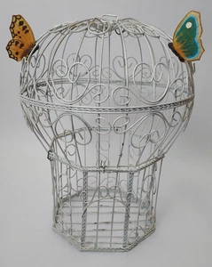Lockiger Draht Deko Vogelkäfig Heißluftballon Form Französisch Shabby Chic 12x17 - Bild 1 von 18