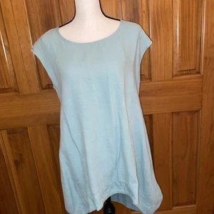 BRYN WALKER USA Leinen AMY TUNIKA Long Ballon Top Mintgrün Gr. XS - Bild 1 von 6