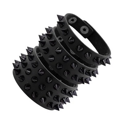 Punk Besetztes Armband Leder Nieten Armband für Damen Herren Gothic Armbänder... - Bild 1 von 4