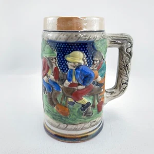 VTG Colorful German Style Ceramic Beer Stein Mug Made In Japan Outdoor Scene - Picture 1 of 9