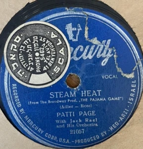 1954 Pop 78 RPM -Patti Page - Steam heat  - Mercury -Made in Israel EX - Picture 1 of 2