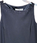 Jones New York Black Sleeveless Embellished Cocktail Dress Size 6P Silk Designer