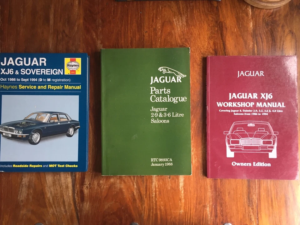 JAGUAR XJ6 86-94,WORKSHOP MANUAL+ HAYNES MANUAL+JAGUAR PARTS CATALOGUE LOT OF 3 - Image 1 of 1