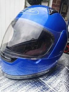 Riossi Full Face Motorcycle Helmet Blue Good Used Condition Size Small S - Picture 1 of 13