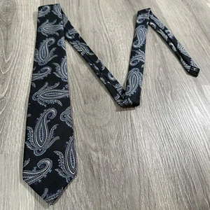 Robert Talbott Carmel Herren Seidenkrawatte schwarz blau Paisley handgenäht USA Jacquard - Bild 1 von 5