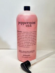 Philosophy PEPPERMINT STICK Shampoo, Shower Gel & Bubble Bath 64 oz Jumbo - Picture 1 of 4