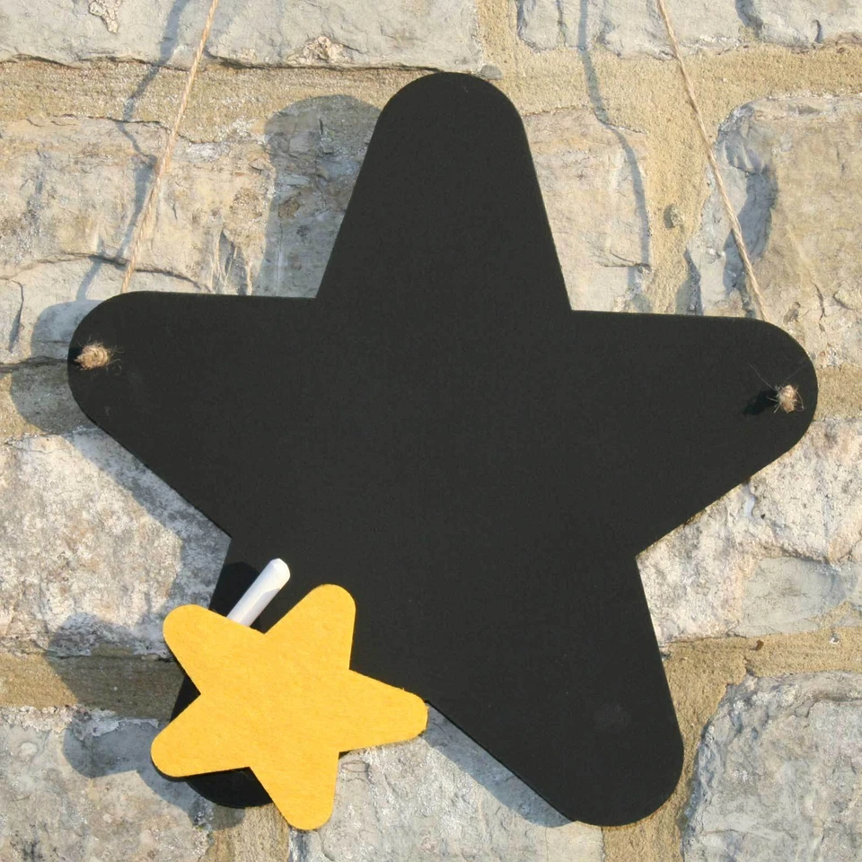 Chalk Blackboard Star with Rounded Points Shape for Memos Notes & Home Decor - Image 1 of 1