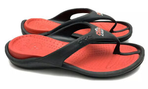 Crocs Thong Sandals Slip On Comfort Casual Coors Light Black Red Men’s Size 10