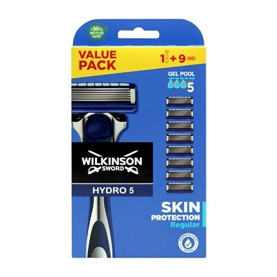9 x Wilkinson Sword Hydro 5 Rasierklingen + 1 Handstück - NEU - OVP