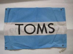 NEW Toms canvas shoes DUST BAG linen travel drawstring flag blue white black sac - Picture 1 of 2