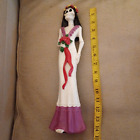 Figurine Halloween Day Of The Dead Female Flowers 14" Resin  Collectible Decor