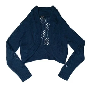 Line the Label- Women's Teen Short Chunky Open Knit Sweater Cardigan Top- Sz: L - Picture 1 of 6