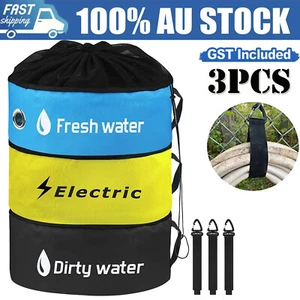 3X Caravan Hose Bags Hose Bag Water Hose Gas Hose Storage Bags Organizer Camping - Picture 1 of 13