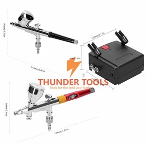 Thunder Tools Kit Compresor de Aire Aerógrafo Profesional Multiusos 0.3mm - Imagen 1 de 28