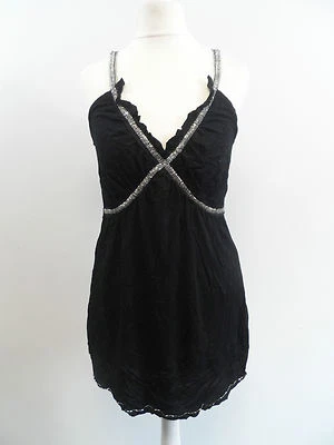 Chaleco Top Religion Negro Con Detalle Plateado PVP £40 Talla 1 Reino Unido Talla 6 CAJA1 VV 01 Foto 1 de 4