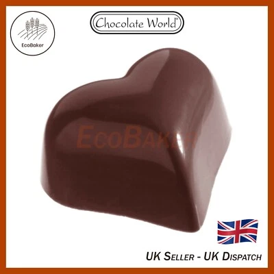 CW1218 Chocolate World Professional Polycarbonate Small Puffy Heart 14gr Mould - Image 1 of 4