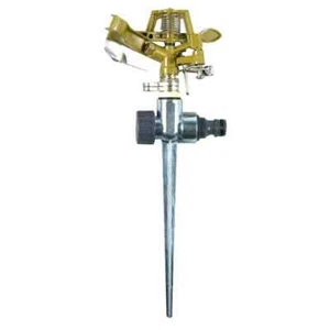 Water Sprinkler Garden Lawn Impulse Metal Spike Grass Hose Rotating 360 Degree - Picture 1 of 8