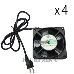 4 Pack Lot - 120mm DJ Rack Case Server Cabinet 110V Plug Metal Axial Cooling Fan - Picture 1 of 3