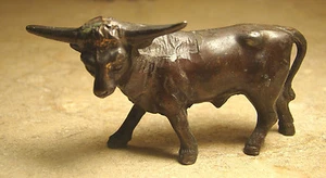 Bull Steer Western Figur Metall Bronze 3" lang Miniatur #2 - Bild 1 von 6