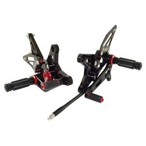 Black CNC Adjustable Rearset Footrests Footpeg For KAWASAKI ZX6R ZX636 2009-2023 - Imagen 1 de 8