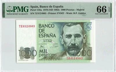 SPAIN 1000 Pesetas 1979 (1982), P-158a, PMG 66 EPQ Gem UNC, Pretty Banknote. - Image 1 of 2
