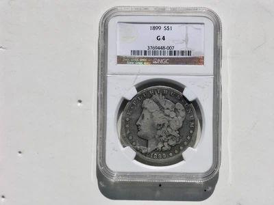 1899 GO4 MORGAN SILVER DOLLAR  NGC G04 G4 4 $1  Coin Graded US United 007 - Image 1 of 3