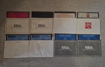 Vintage PC Games Lot - IBM PC 5.25 Floppy disks. Sim City, Ski or Die, Keen S.W. - Image 1 of 4