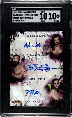 O'Reilly Fish Cole 2018 Topps Undisputed Auto Triple Purple 3/5 SGC 10 - Image 1 of 2
