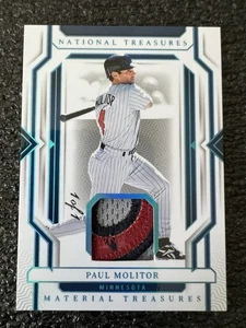 2024 Panini National Treasures Paul Molitor Game Used Platinum Patch Card #1/1 - Picture 1 of 5