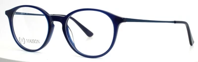Мужские круглые очки с полным ободком MAISON темно-синие 51-19-140 B:42 - Изображение 1 из 4