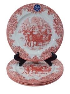 Royal Stafford Weihnachten Santa Schlitten Porzellan 11" Essteller 4er Set  - Bild 1 von 1