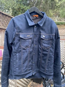 Men’s Saint Unbreakable Denim Motorcycle Jacket Size L Very Gently Used! - Picture 1 of 7