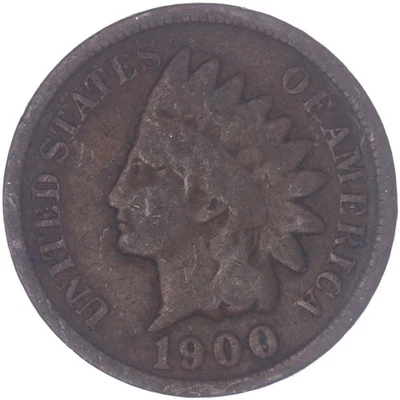 1900 (P) Indian Head Cent Good Penny GD See Pics J021 - Image 1 of 3