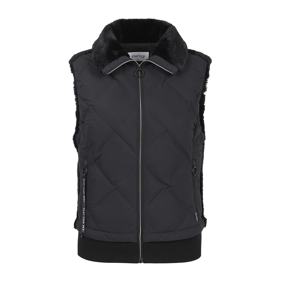 Chaleco de plumón de ganso con bloqueo de piel de ganso genuino PING para mujer  Foto 1 de 4