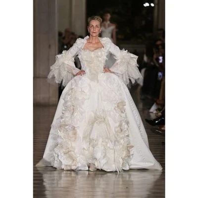 Викторианские стимпанк готические выпускные платья винтажные кружевные аппликации платья с половинными рукавами - Изображение 1 из 3