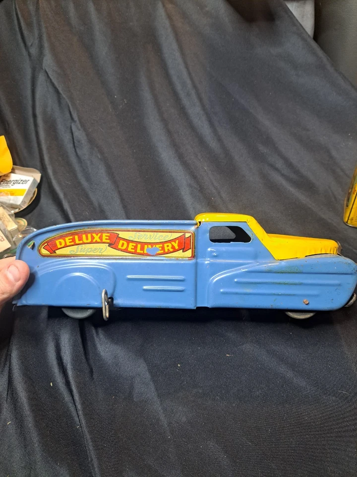 Vintage Marx Wyandotte Streamined Windup Deluxe Entrega Carro de Brinquedo de Aço Prensado - Imagem 1 de 4