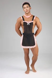 Herren Schürze Cosplay Diener Kellner Outfit Halloween Uniform Porno Versuchung - Picture 1 of 11