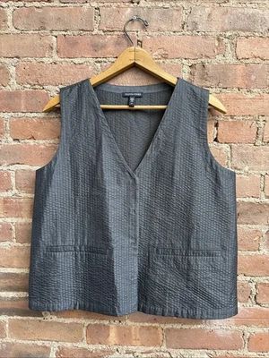 Chaleco de seda para mujer Eileen Fisher, talla S/P, Gunmetal Foto 1 de 4