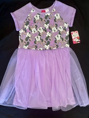 Disney Minnie Mouse Tulle Tutu Dress Girls Size Large 10 / 12 Purple New - Image 1 of 4