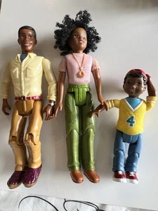 Vintage Fisher Price Loving Family African American Mom Dad Child LOT - Picture 1 of 3